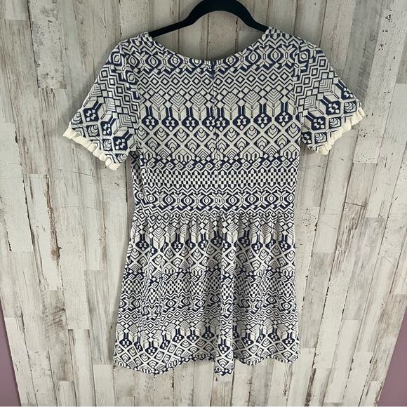 Isani For Target Blue Geometric Patterned Fit & Flare Dress - Picture 3 of 8